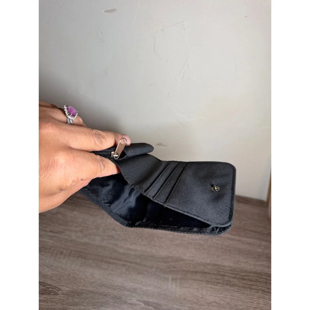 Y2K Wallet Butterfly Embroidered Aesthetic Black